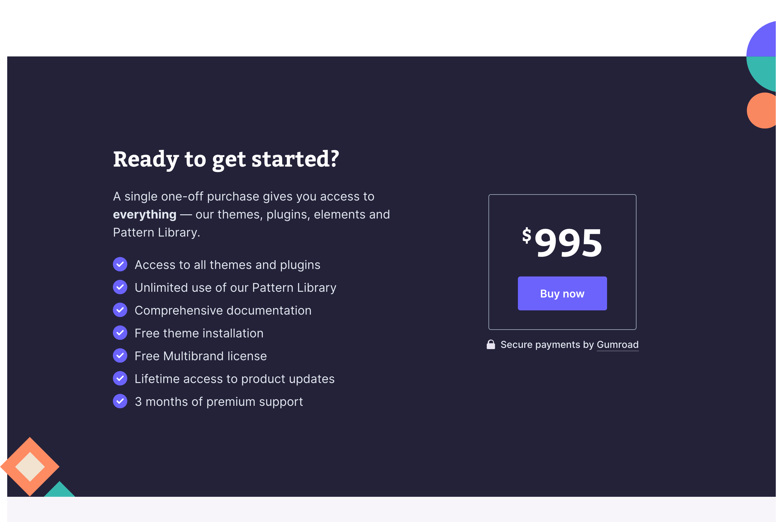 Zenplates Pricing component screenshot