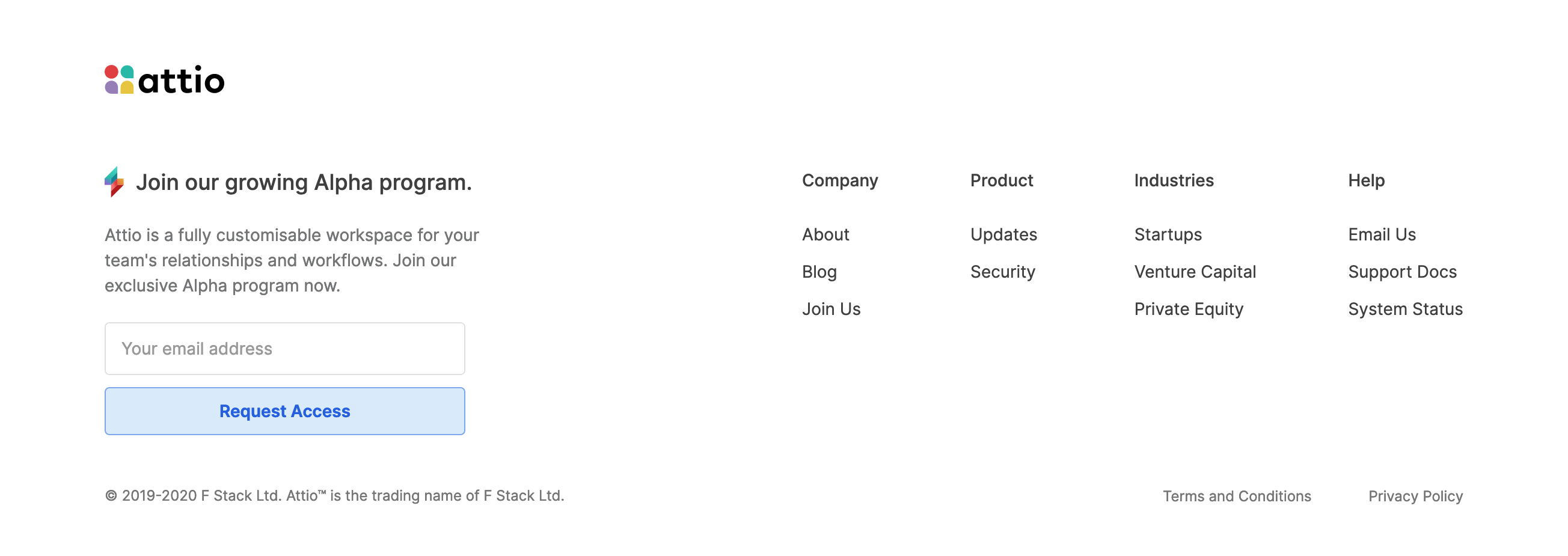 Attio Footer component screenshot