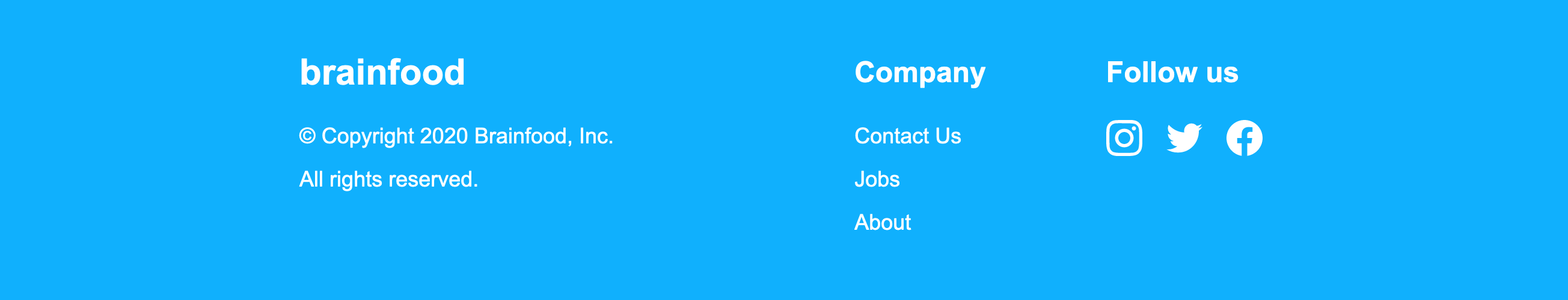Brainfood Footer component screenshot