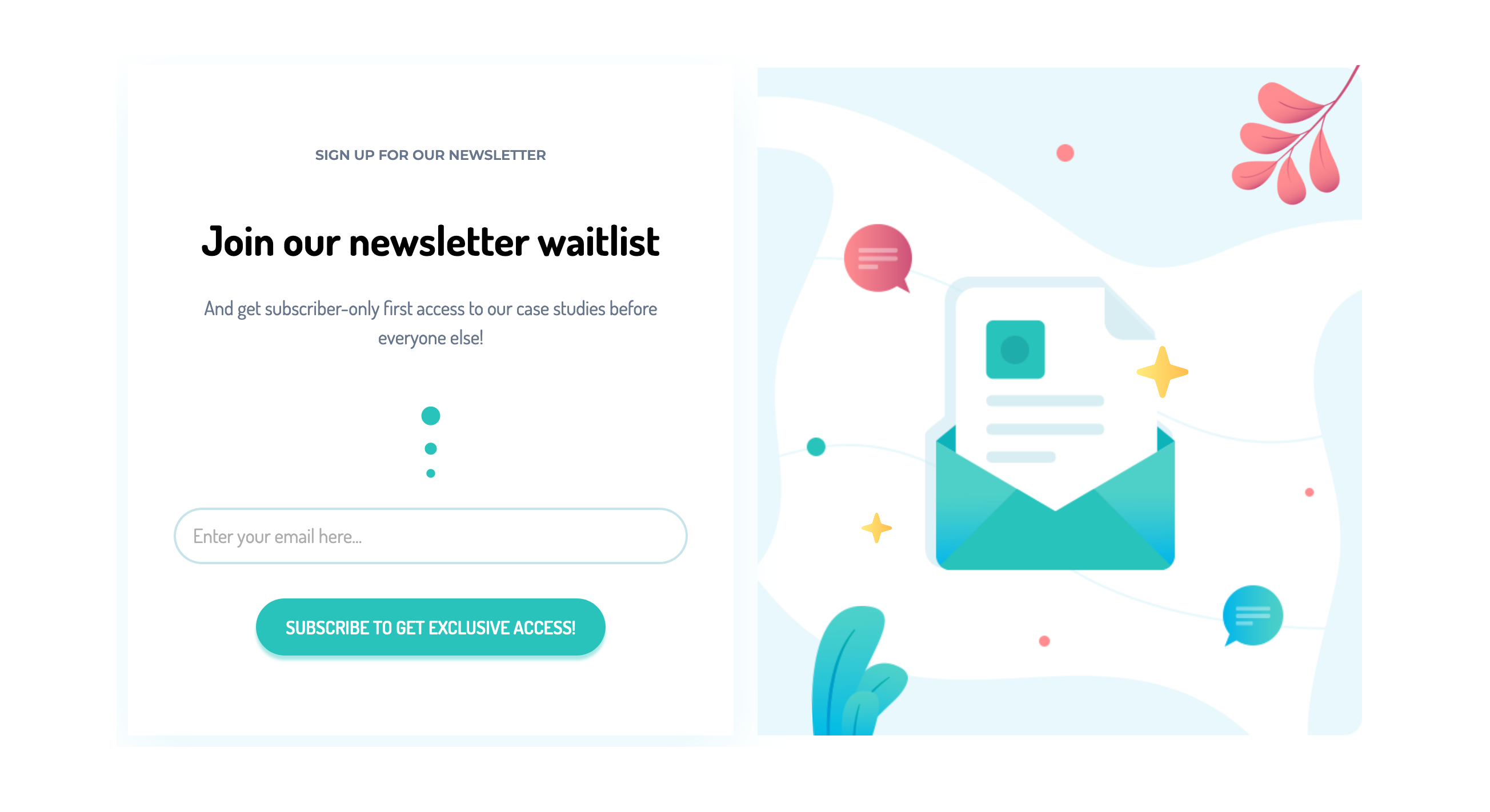 Shortlist Newsletter component screenshot