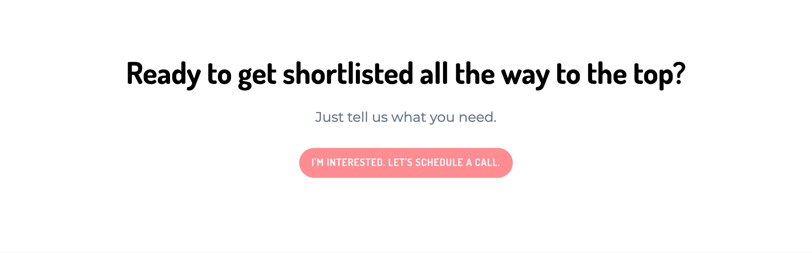 Shortlist Call To Action component screenshot