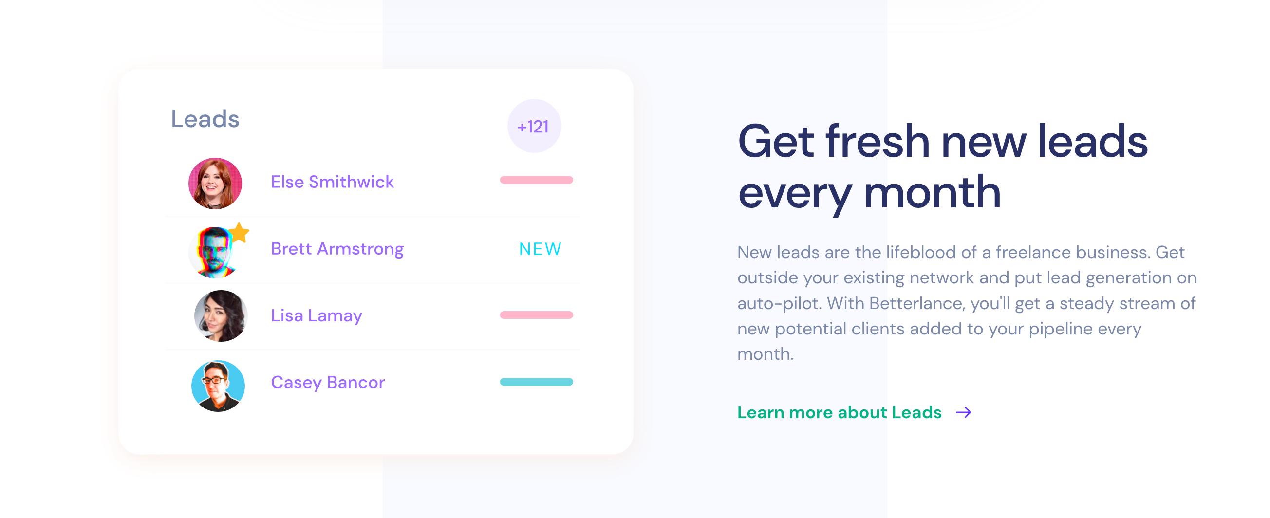 Betterlance Feature component screenshot