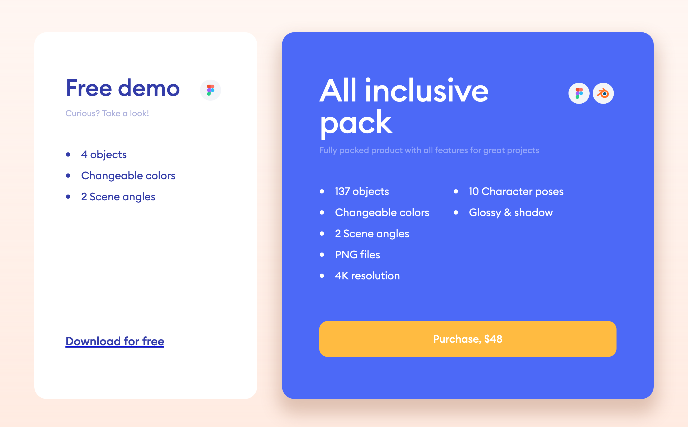 Kukla-kit Pricing component screenshot