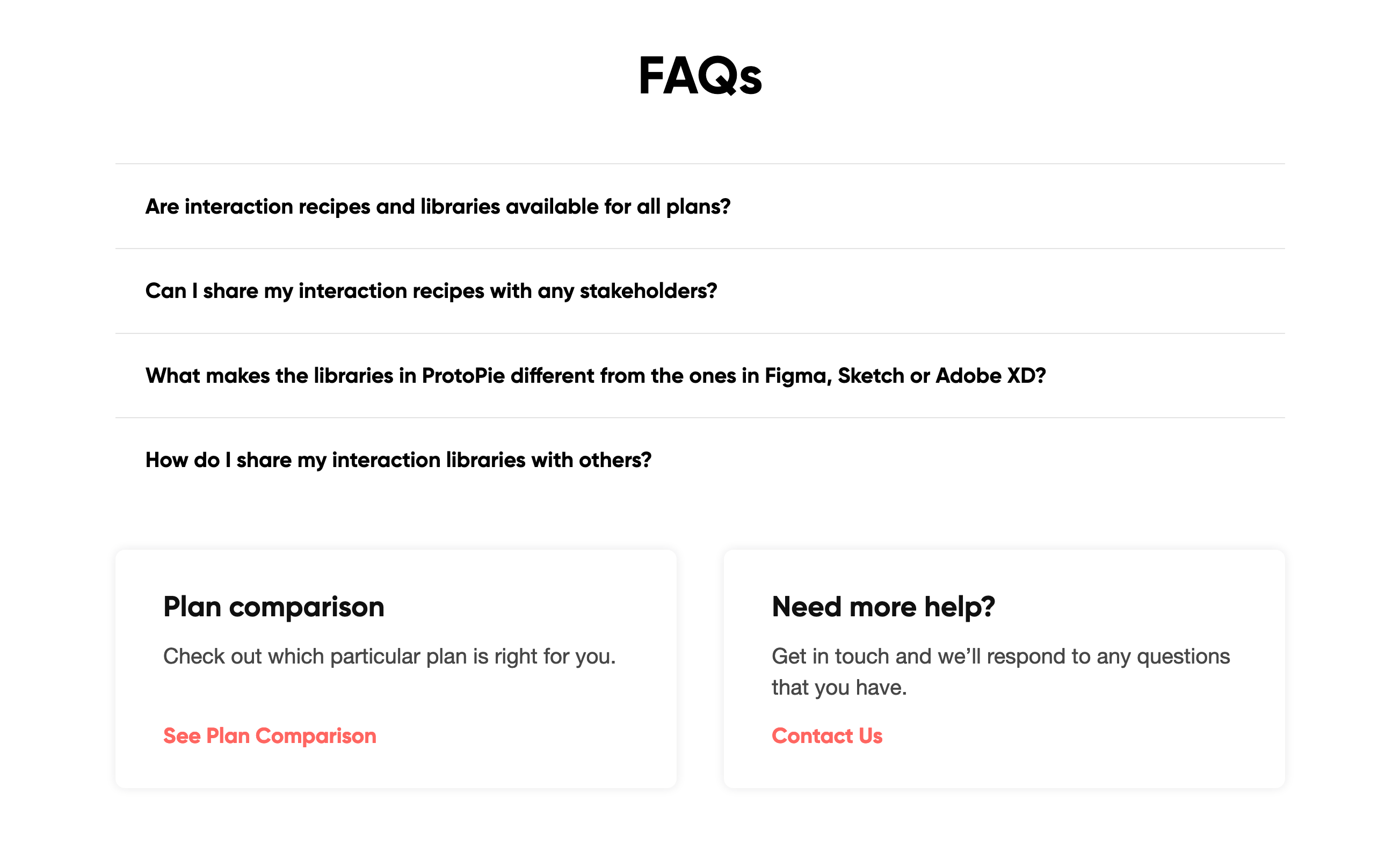 Protopie Faq component screenshot