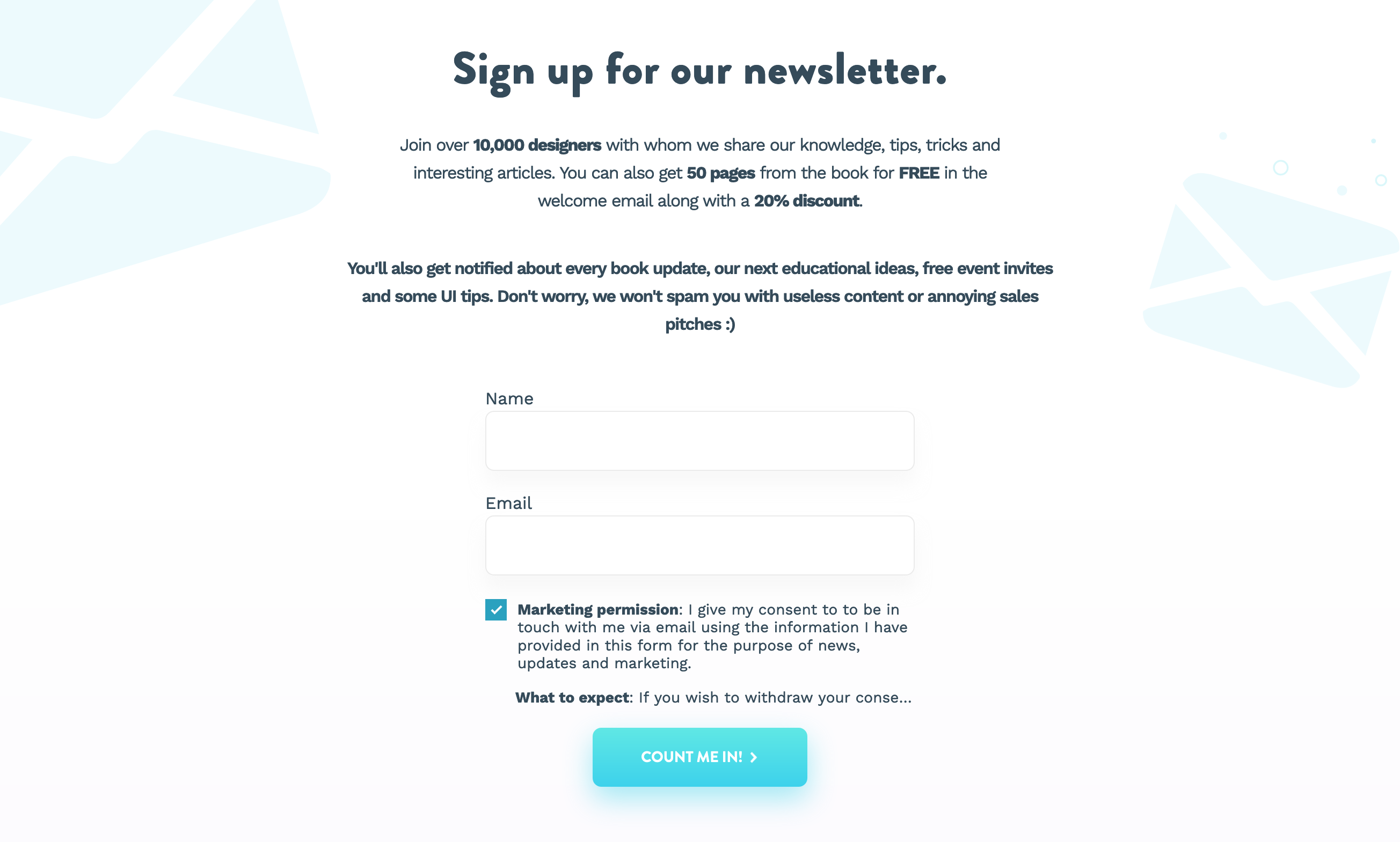 Designingui Newsletter component screenshot