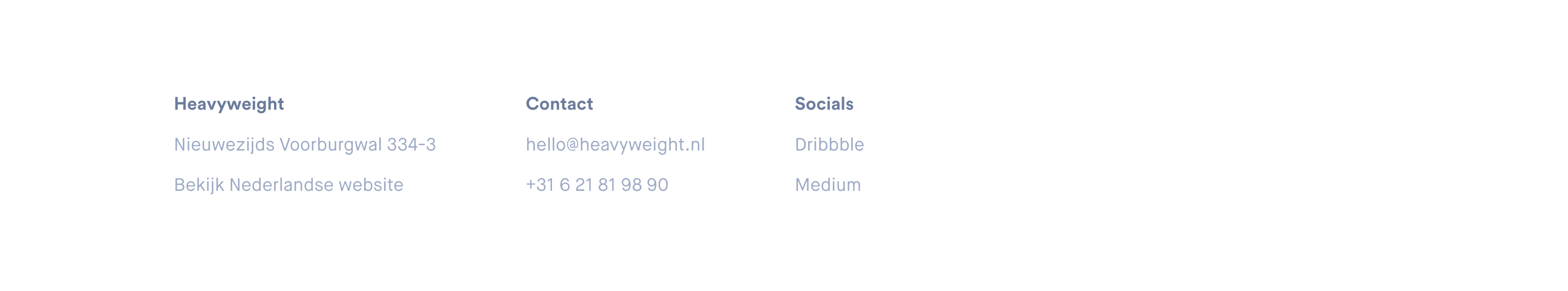 Heavyweight Footer component screenshot