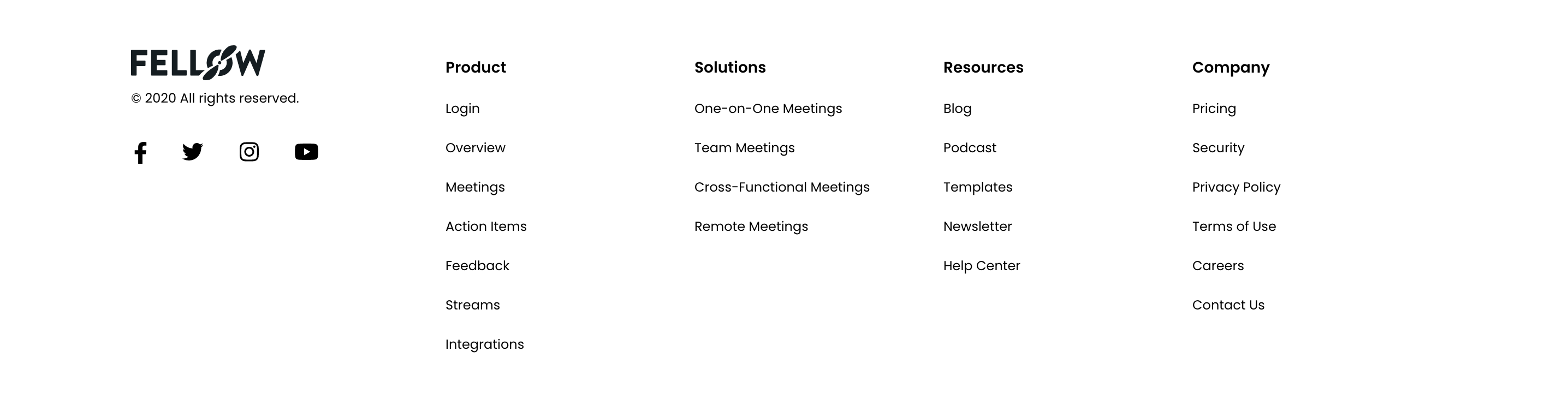 Fellow Footer component screenshot