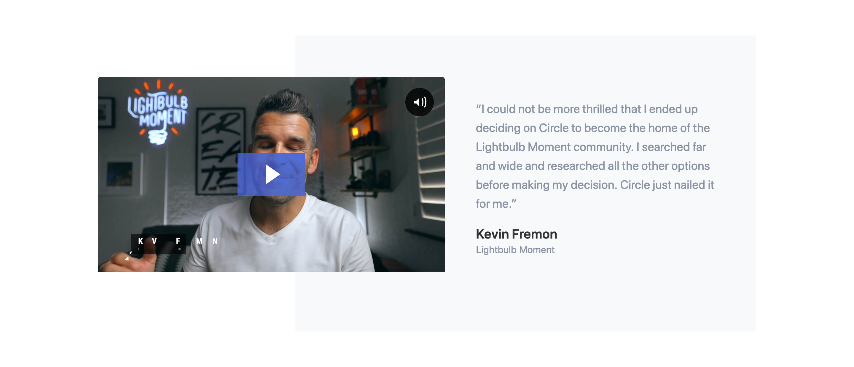 Circle Testimonial component screenshot