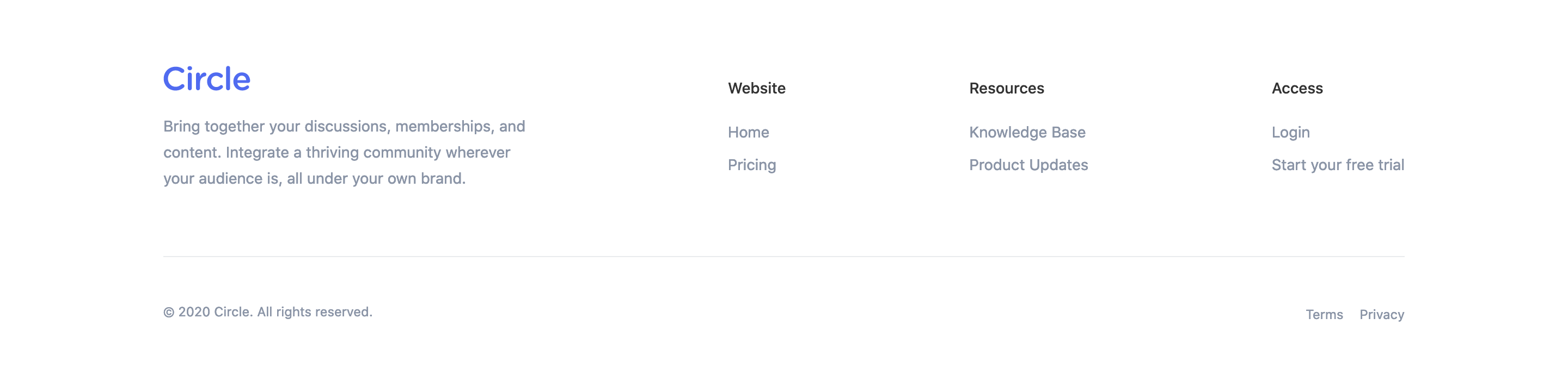 Circle Footer component screenshot