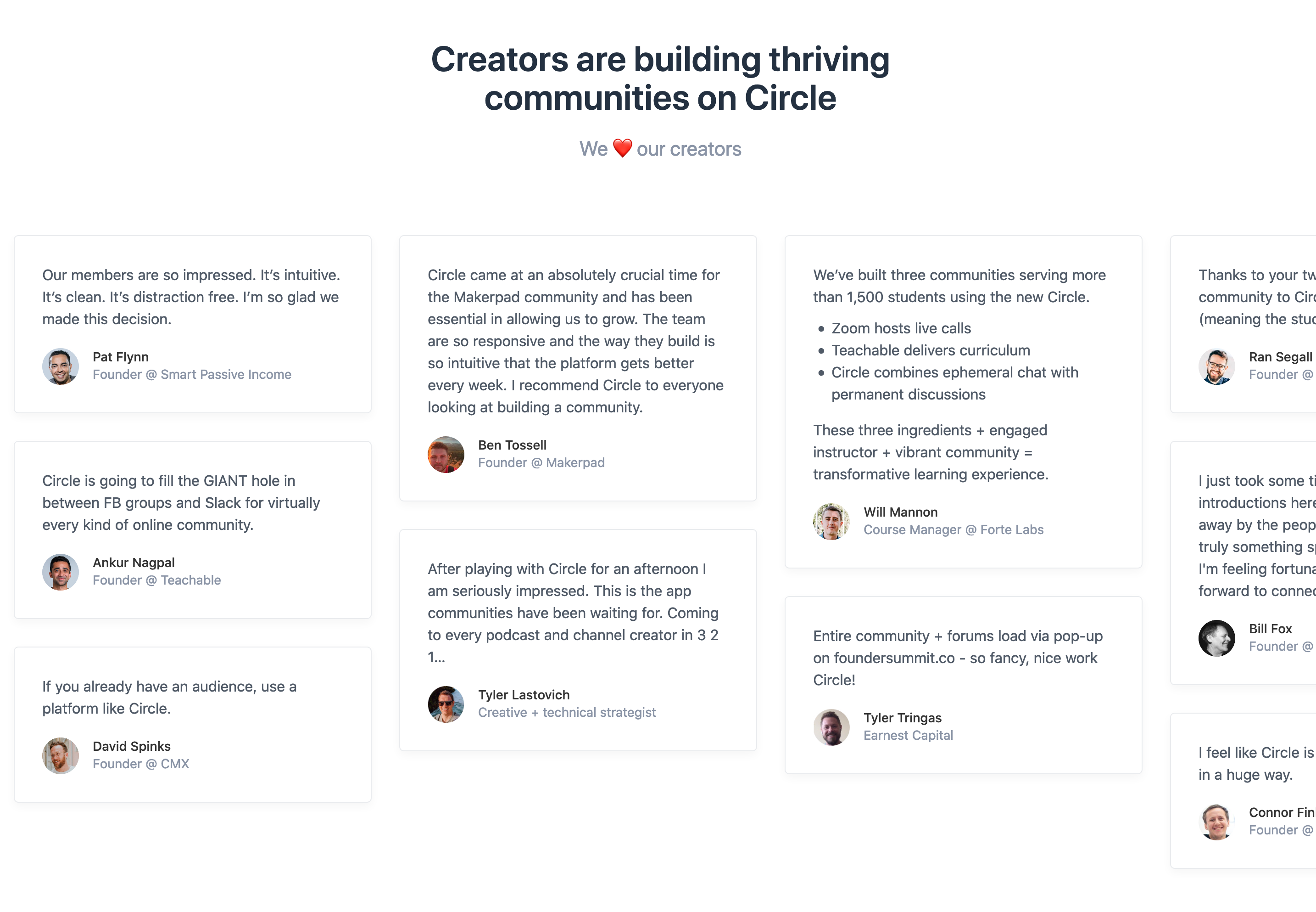 Circle Testimonial component screenshot