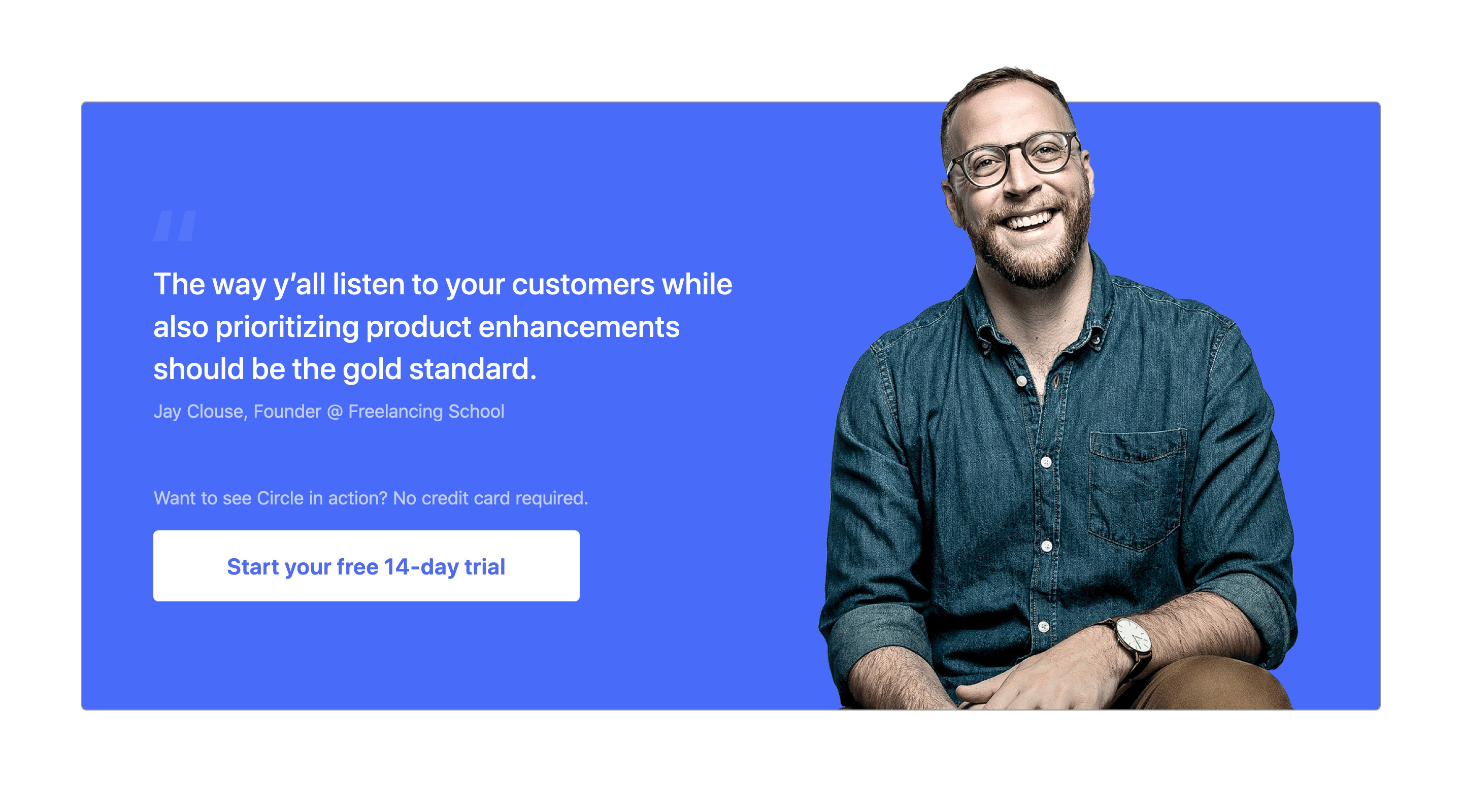 Circle Call To Action component screenshot