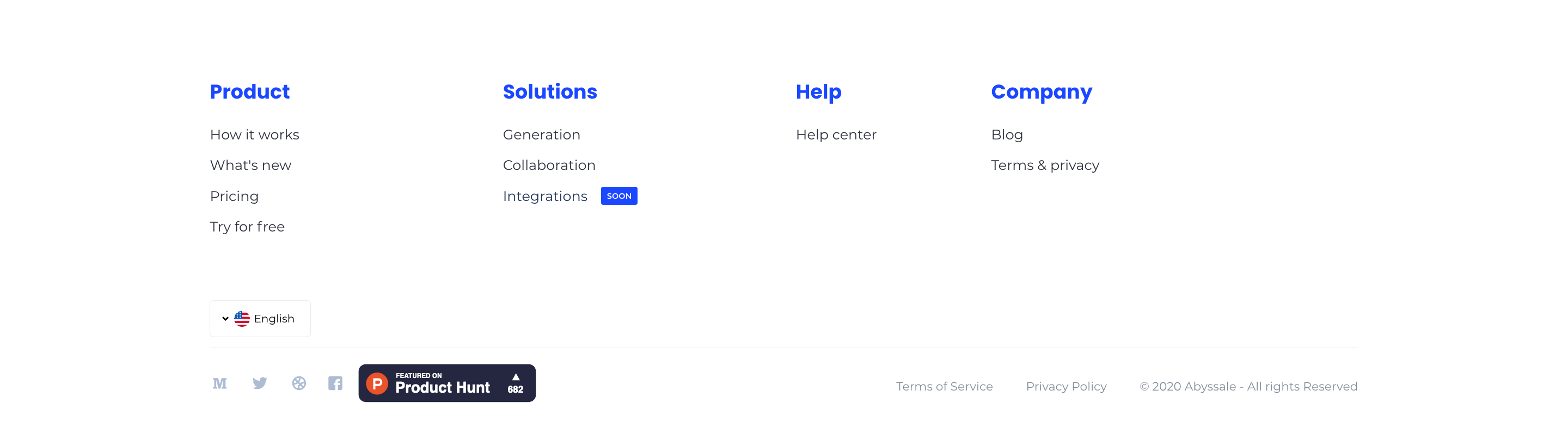 Abyssale Footer component screenshot