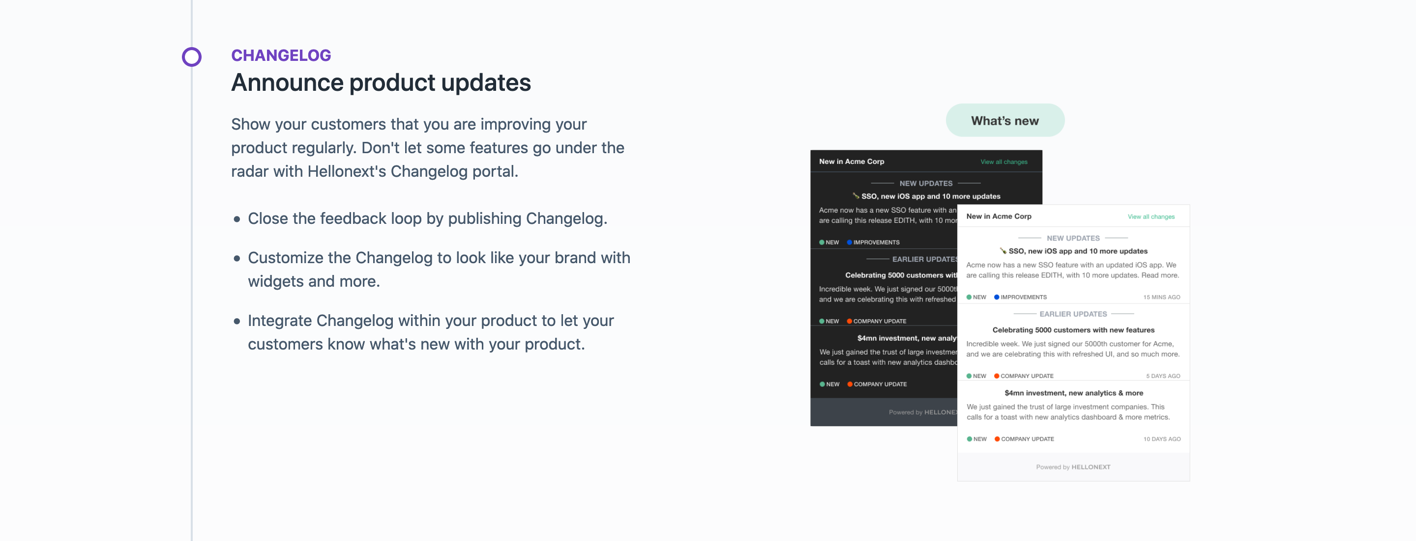 Hellonext Feature component screenshot