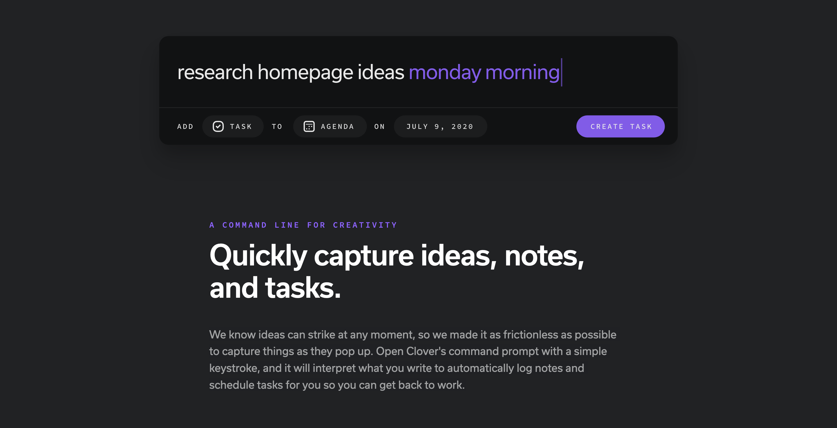 Clover Feature component screenshot