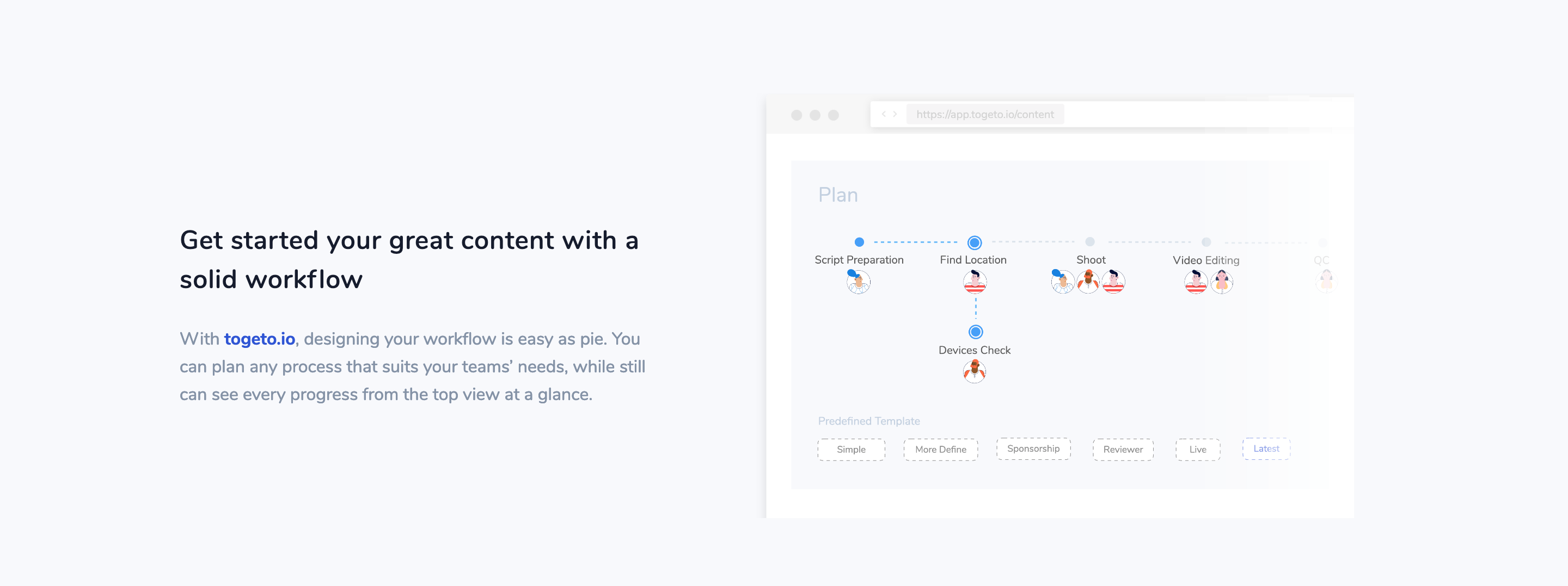 Togeto Feature component screenshot