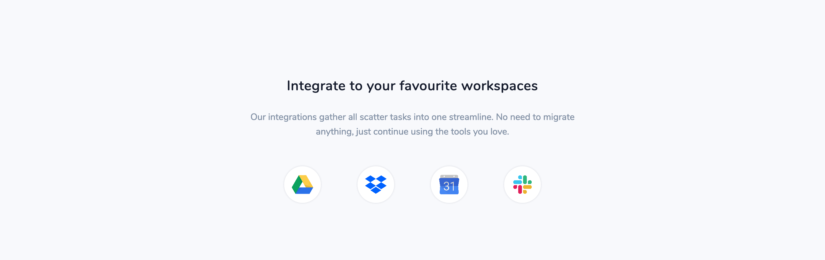 Togeto Integrations component screenshot