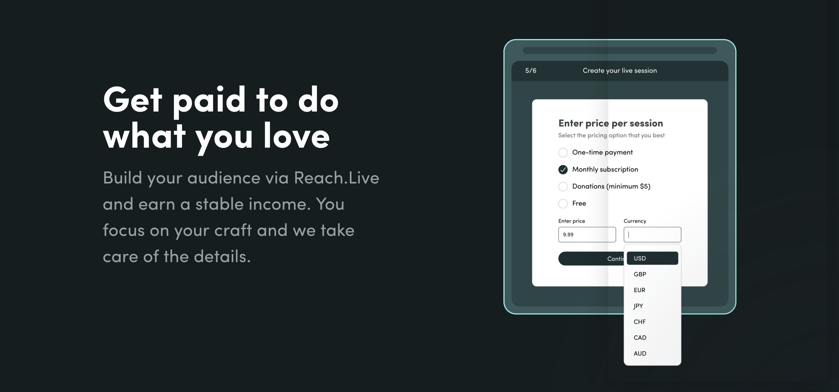 Reach Feature component screenshot