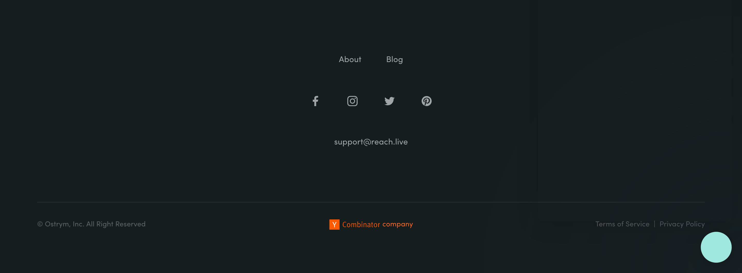 Reach Footer component screenshot