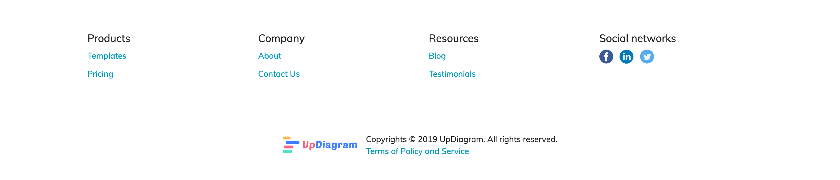 Updiagram Footer component screenshot