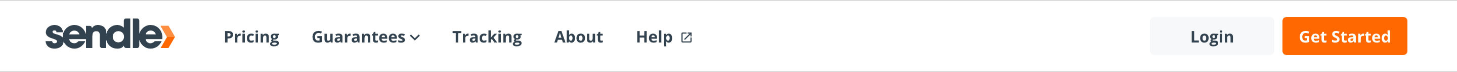Sendle Header component screenshot