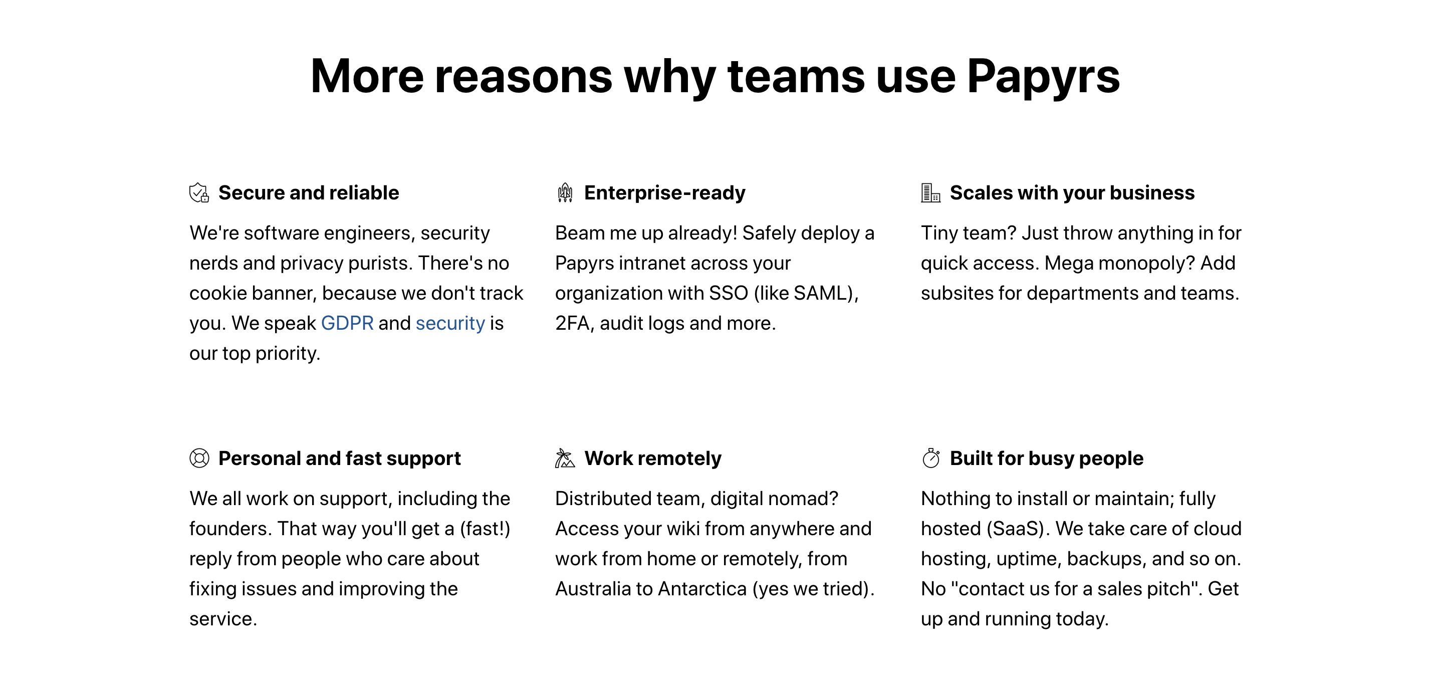 Papyrs Feature component screenshot