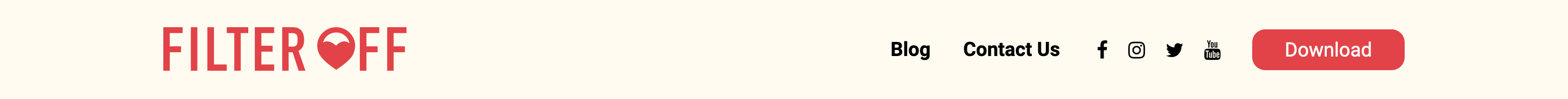 Getfilteroff Header component screenshot