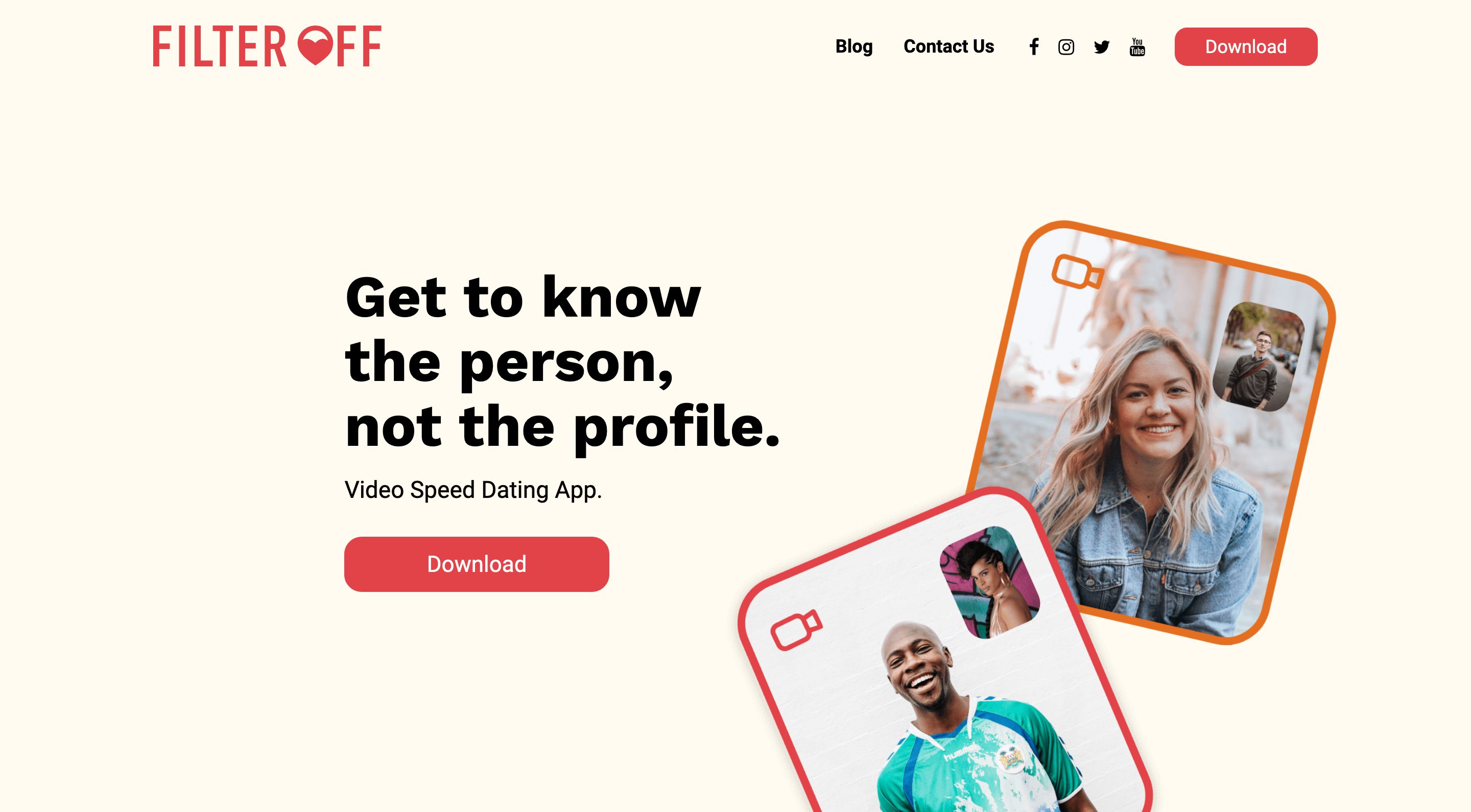 Getfilteroff Hero component screenshot