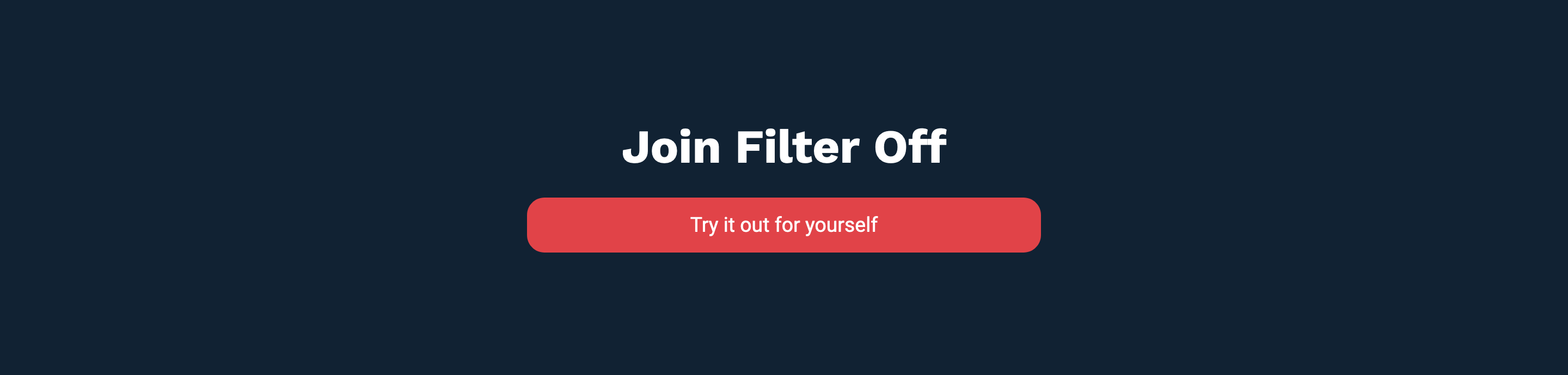Getfilteroff Call To Action component screenshot