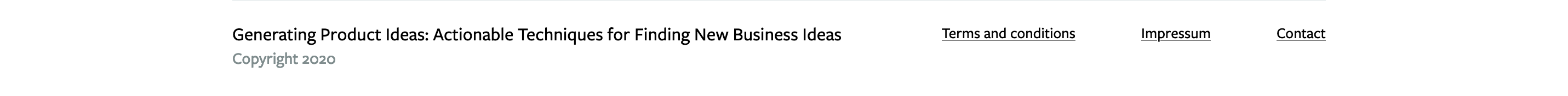 Productideasbook Footer component screenshot