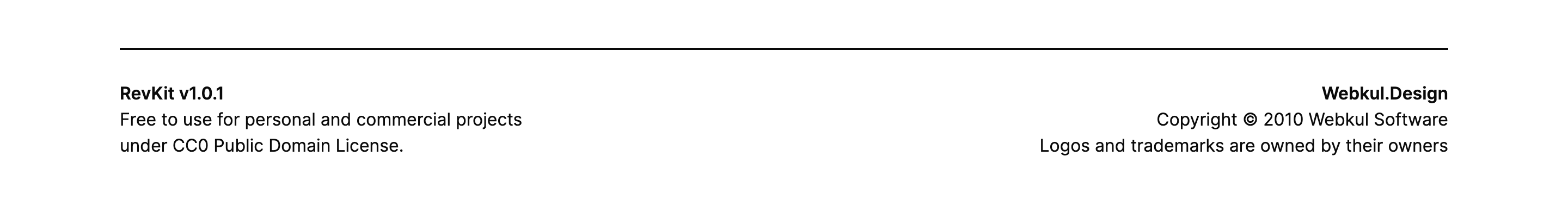 RevKit Footer component screenshot