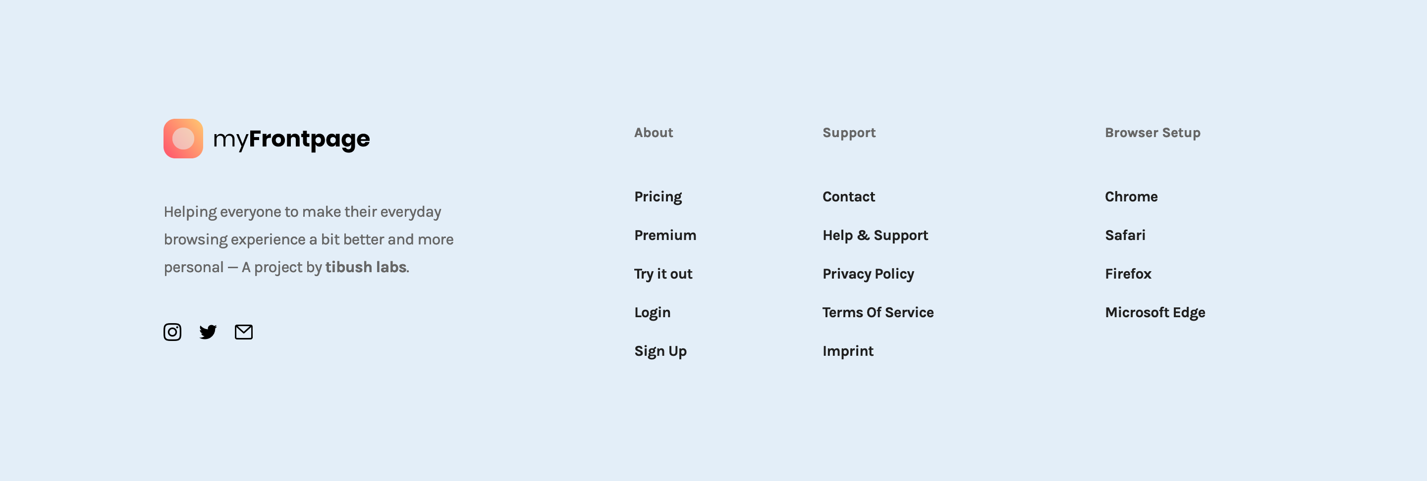 Myfront Footer component screenshot
