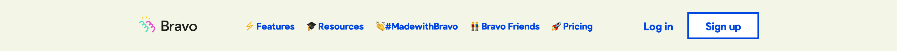 Bravo Header component screenshot