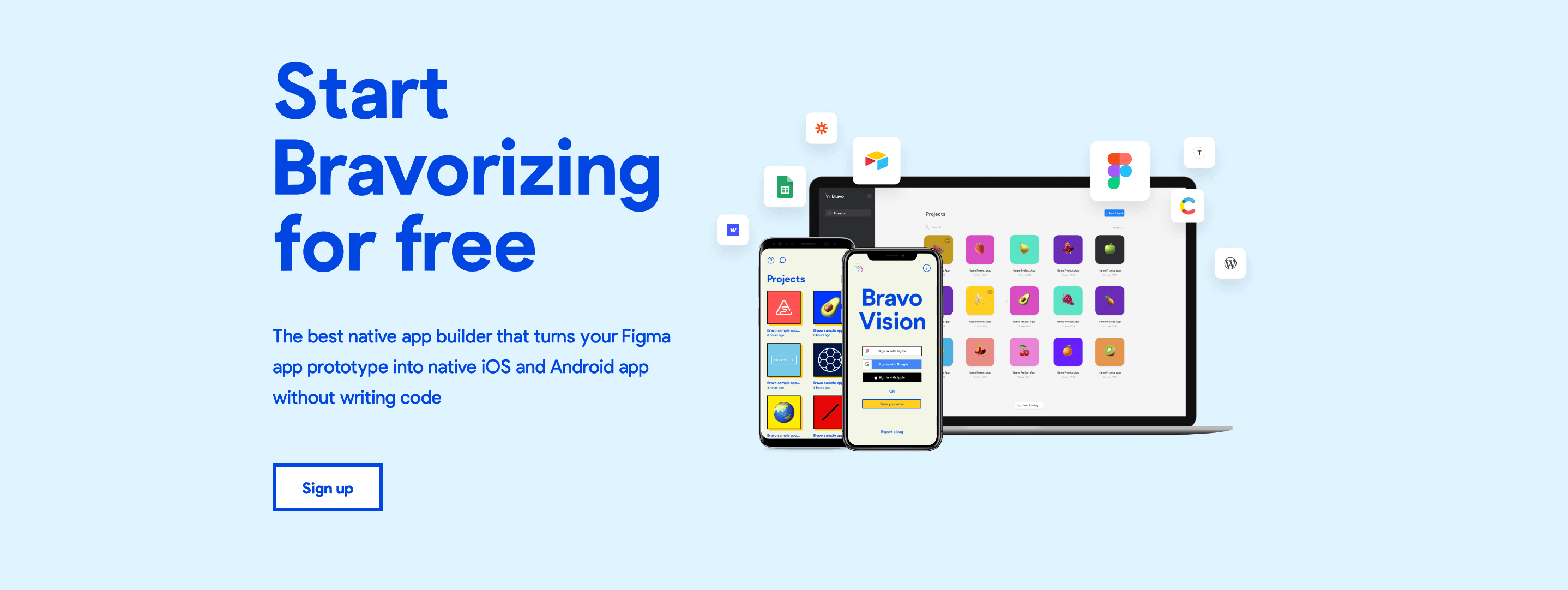 Bravo Call To Action component screenshot