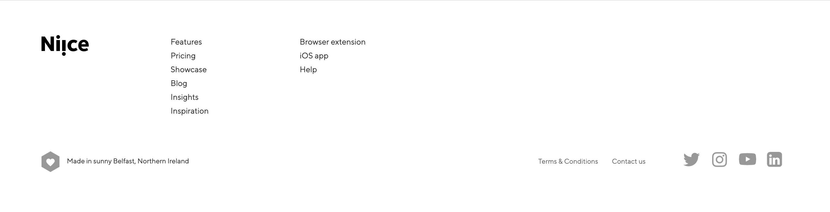 Niice Footer component screenshot