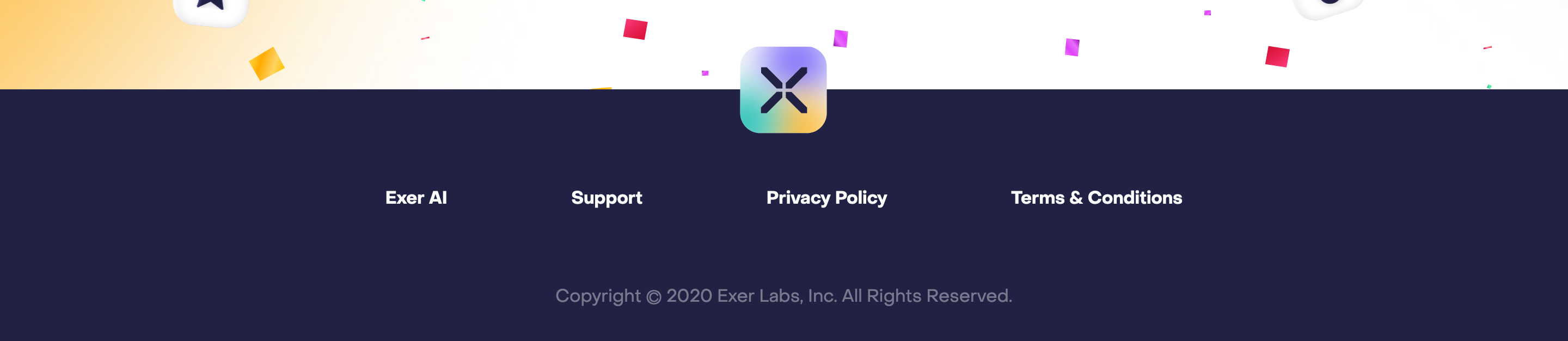 Exer Footer component screenshot