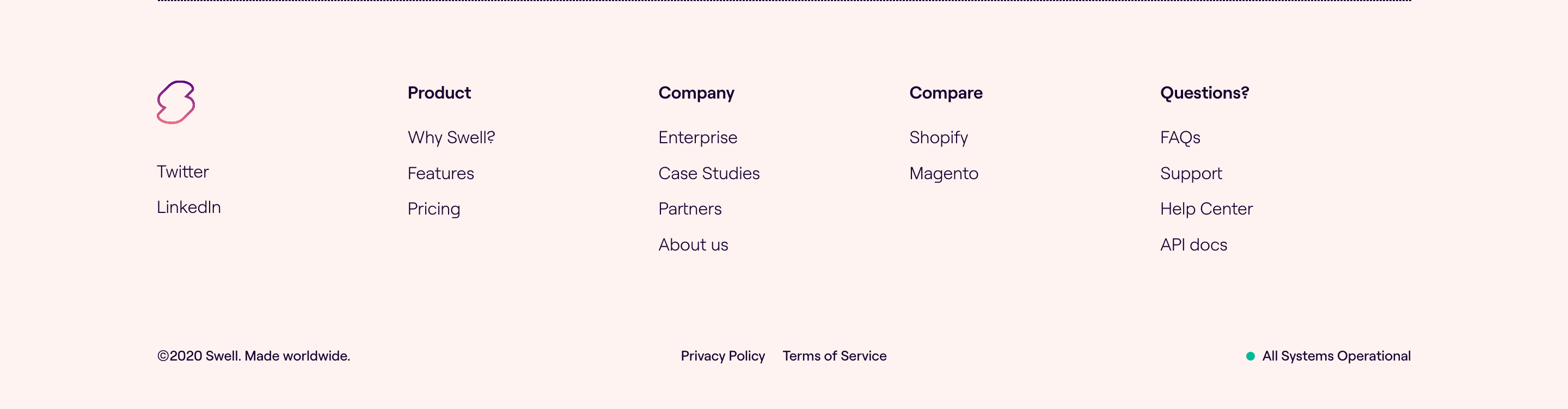 Swell Footer component screenshot