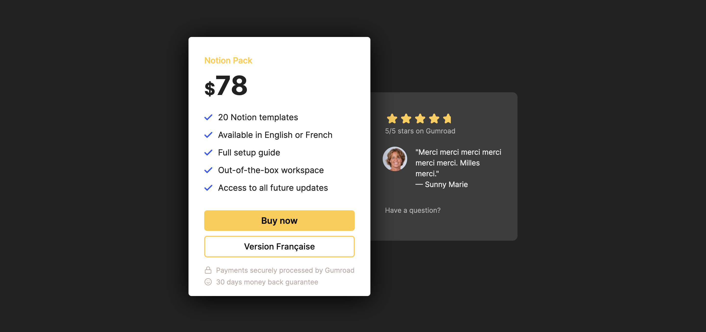 Super Creative Pricing component screenshot