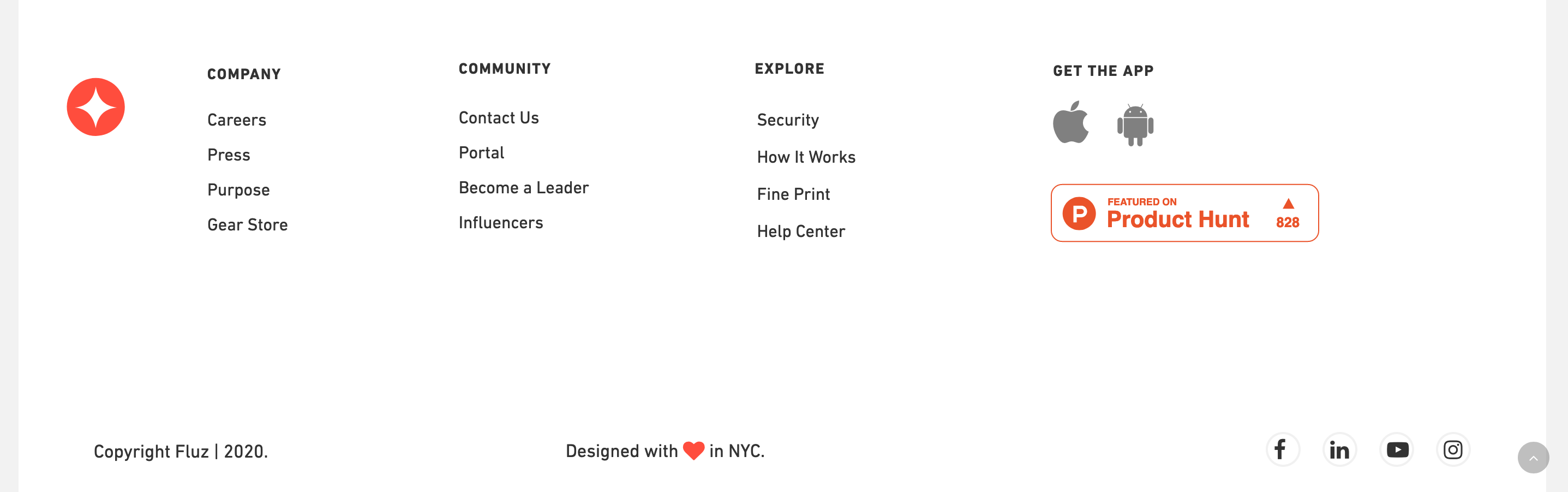 Fluz Footer component screenshot