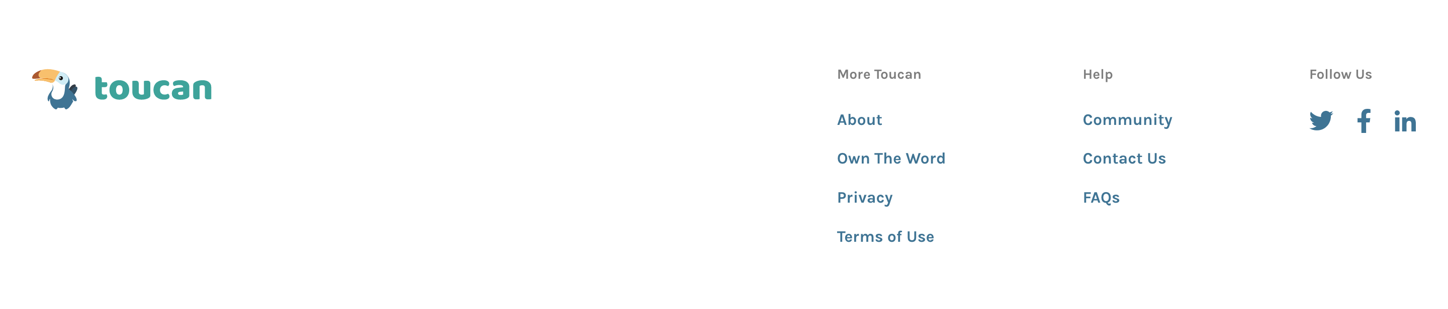 Toucan Footer component screenshot