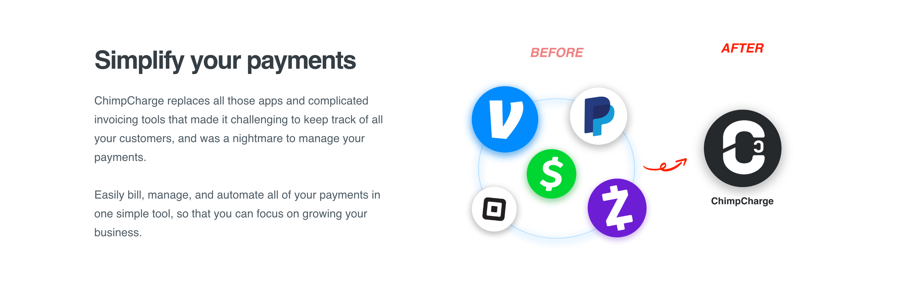 ChimpCharge Feature component screenshot