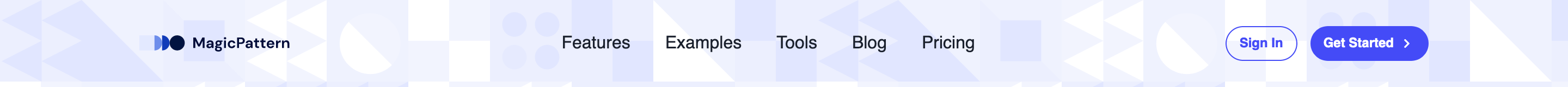 MagicPattern Header component screenshot