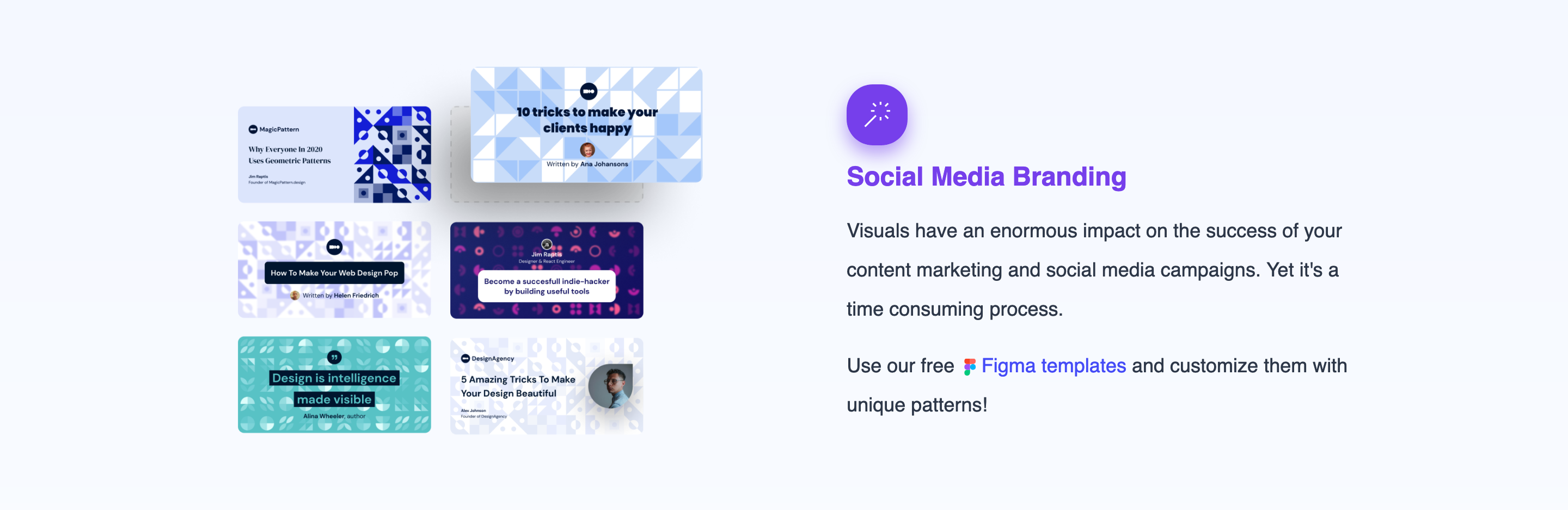 MagicPattern Feature component screenshot