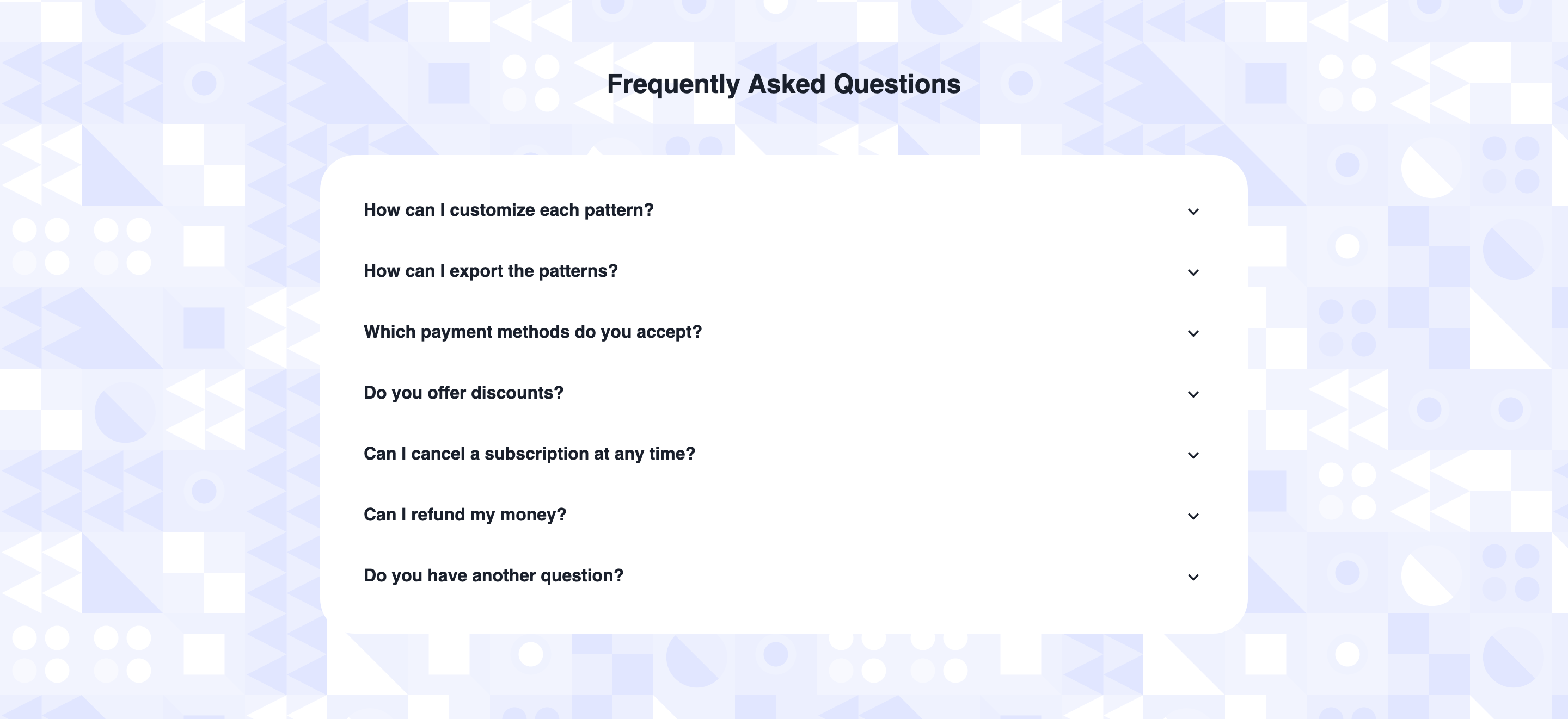 MagicPattern Faq component screenshot