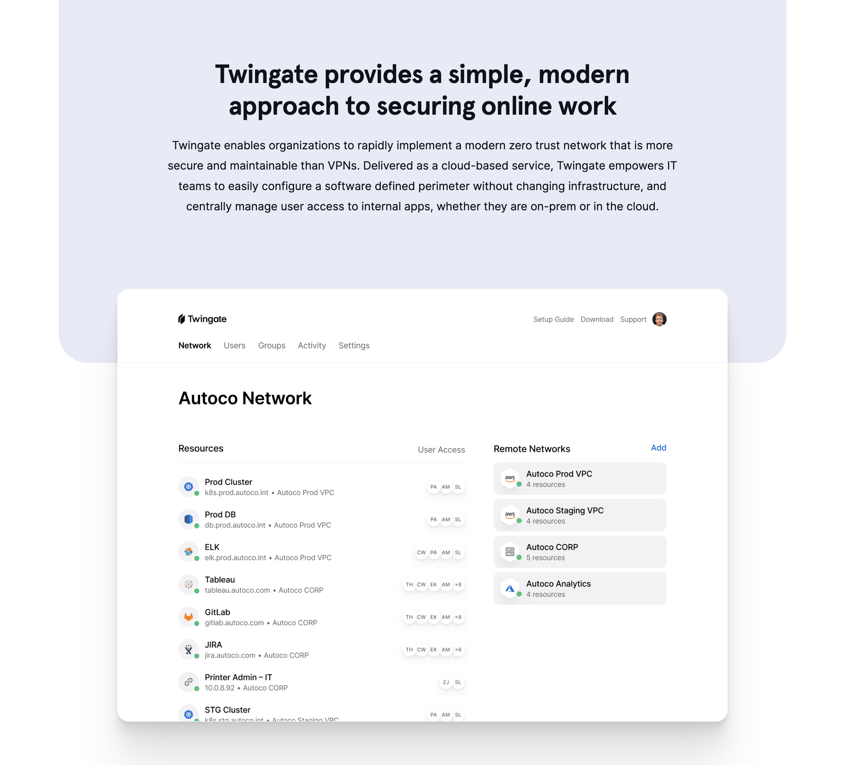 Twingate Feature component screenshot