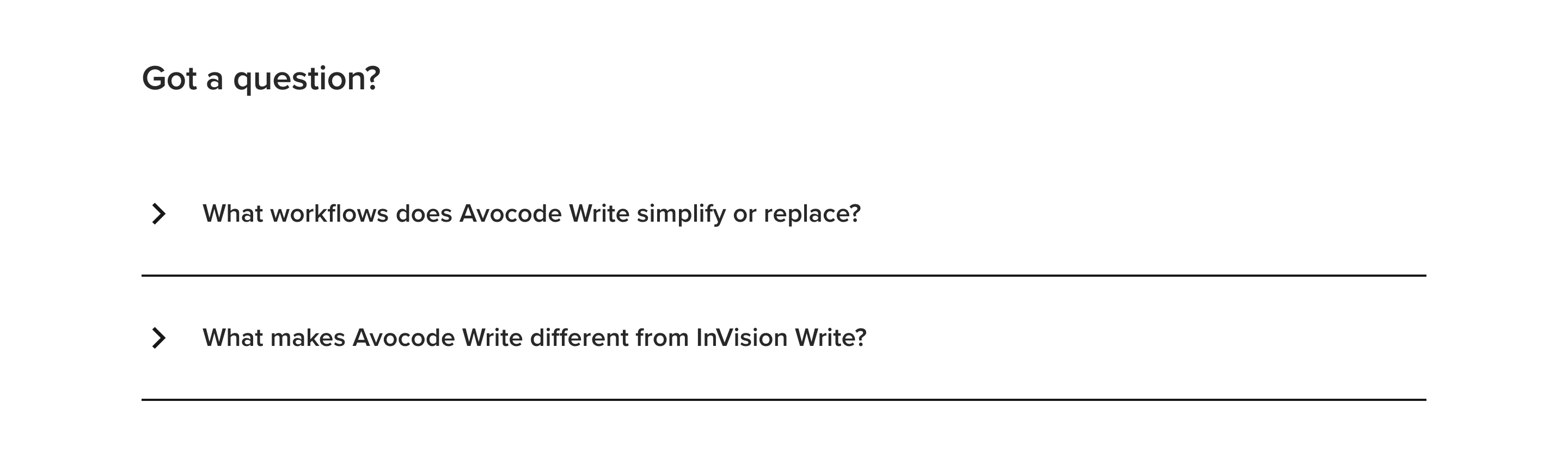 Avocode Faq component screenshot