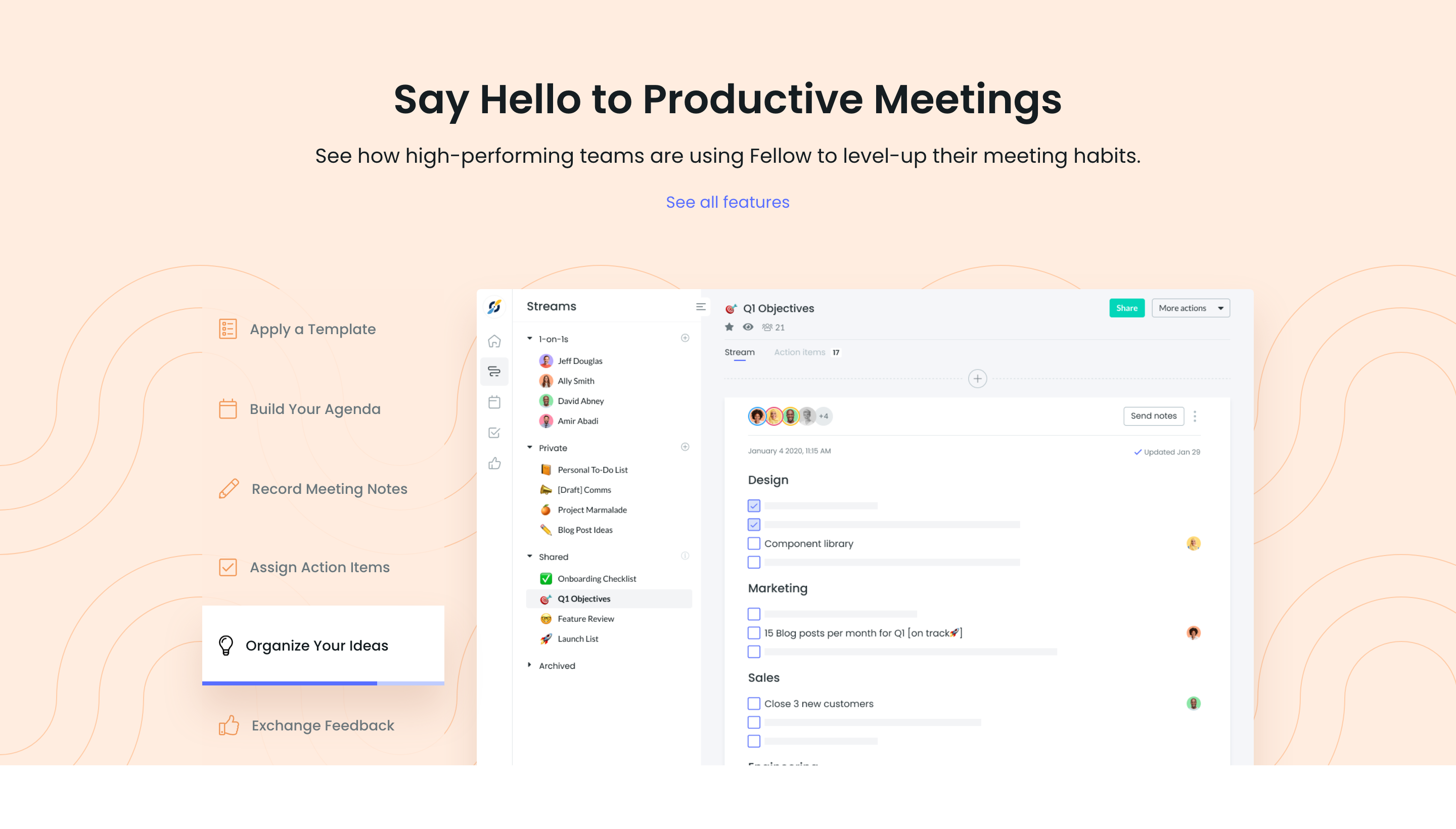 Fellow Feature component screenshot