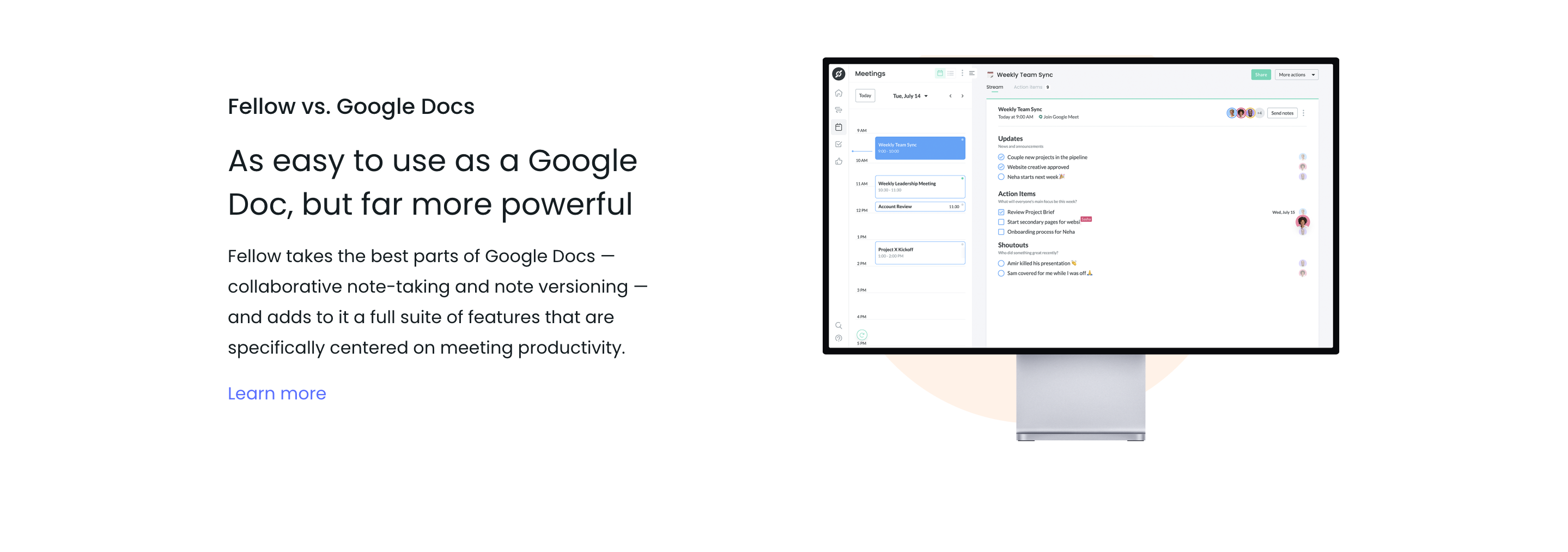 Fellow Feature component screenshot
