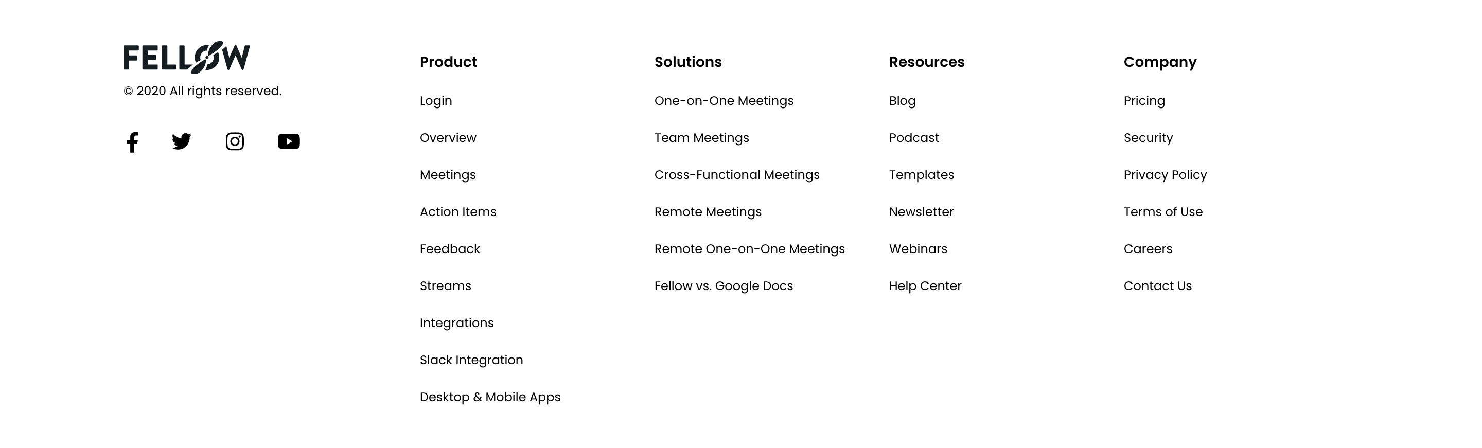 Fellow Footer component screenshot