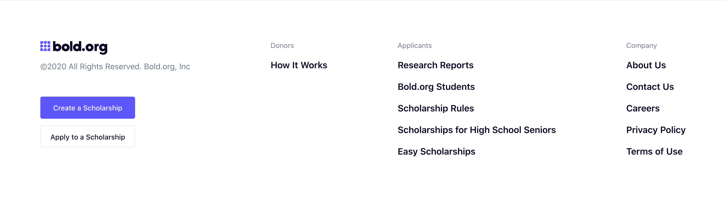 Bold Footer component screenshot