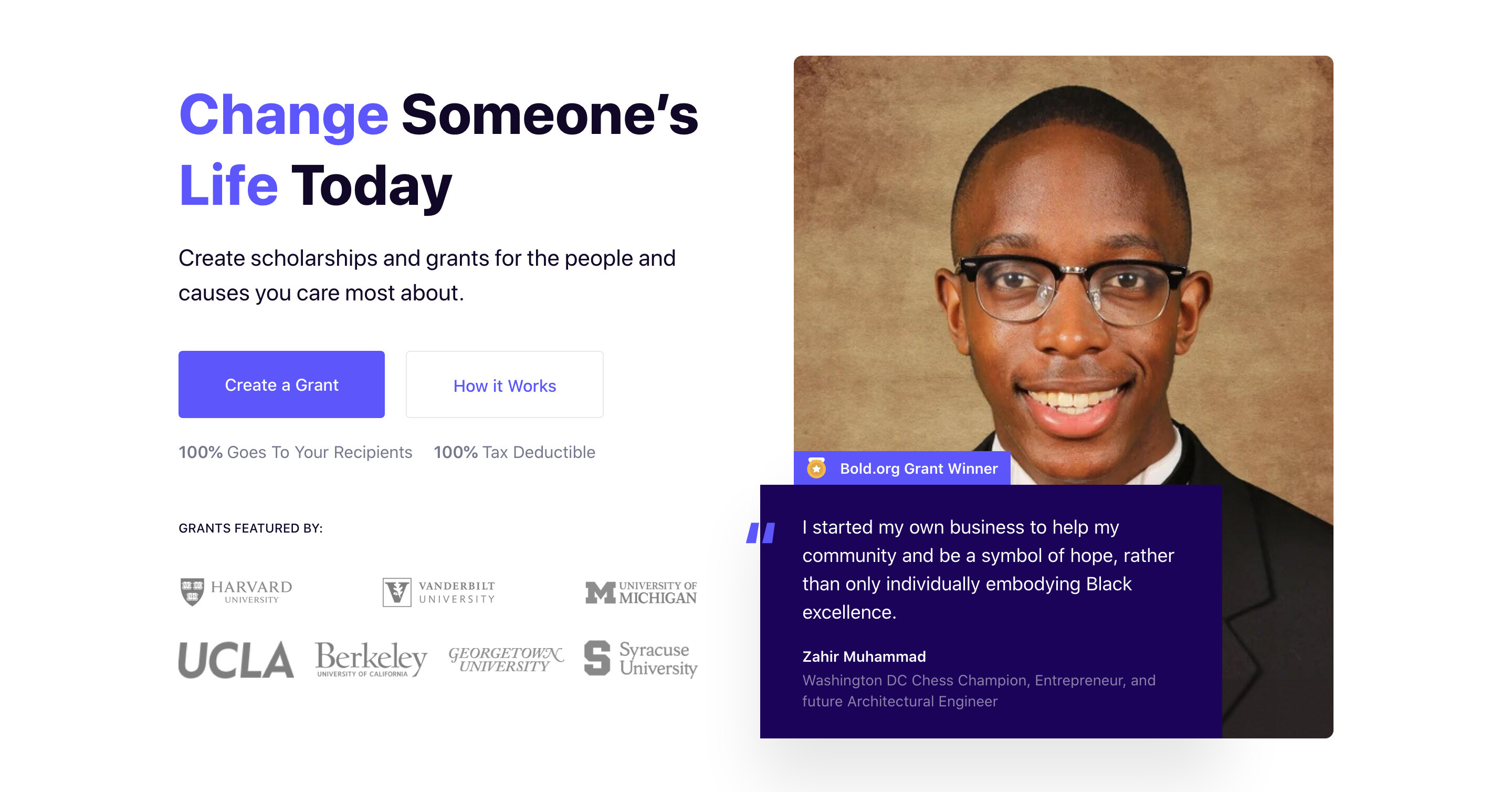 Bold Testimonial component screenshot
